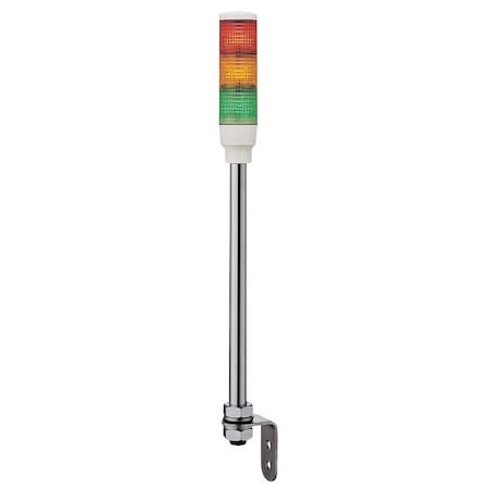 Schneider Electric Tower Light Assembly, 24V, Red, Orange, Green, 40 mm Dia., 473 1/2 mm Height, LED XVC4B3