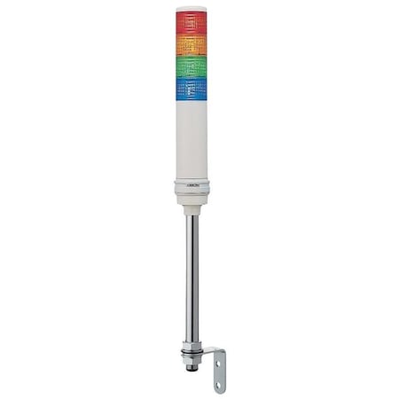 Schneider Electric Tower Light Assembly, 24V, Red, Orange, Green, Blue, 40 mm Dia., 629 1/2 mm Height, LED XVC4B45S