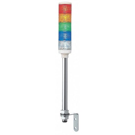 Schneider Electric Tower Light Assembly, 24V, Red, Orange, Green, Blue, Clear, 60 mm Dia., 588 5/16 mm Height, LED XVC6B5