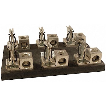 Mersen Open Fuse Block, J UL Class, 600V AC/DC Volt Rating, 3 Poles, Side-Clip 62003J