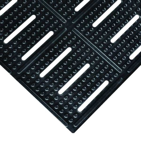 Notrax Antifatigue Mat, Nitrile Rubber, Slotted, 2 ft W x 3 ft L, Black 755S0023BL