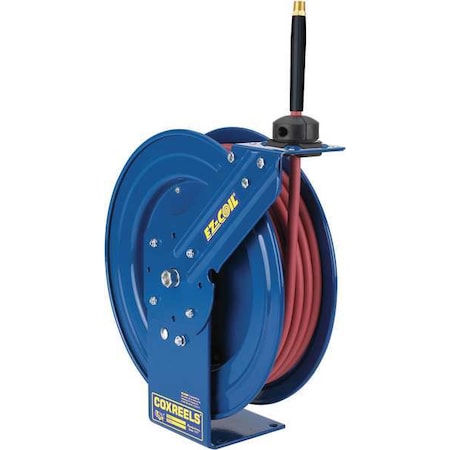 Coxreels Spring Return Hose Reel, 3/8 in Hose Diameter, 50 ft Length, 300 psi Max. Pressure, Brass, Blue EZ-P-LP-350-RH-BXB
