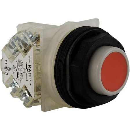 Schneider Electric Non-Illuminated Push Button, 30 mm, 1NO, Red 9001SKR3RH5