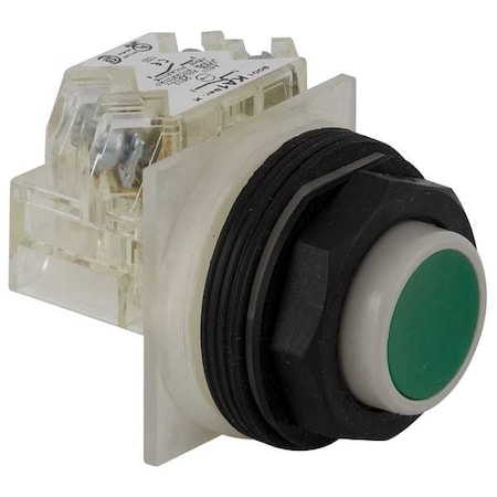 Schneider Electric Push Button Operator, Extended, Momentary Action, Not Applicable Release, Non-Illuminated, Green 9001SKR3GH5