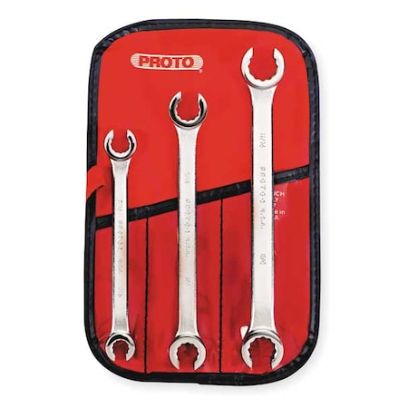 Proto 3 Piece Double End Flare Nut Wrench Set - 12 Point J3760T