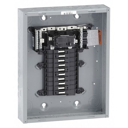 Square D Load Center, 20 Spaces, 100 A, 120/240V AC QO120M100