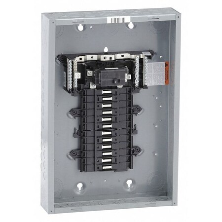 Square D Load Center, QO, 24 Spaces, 100, 120/240VAC, Main Circuit Breaker, Convertible, 1 Phase QO124M100
