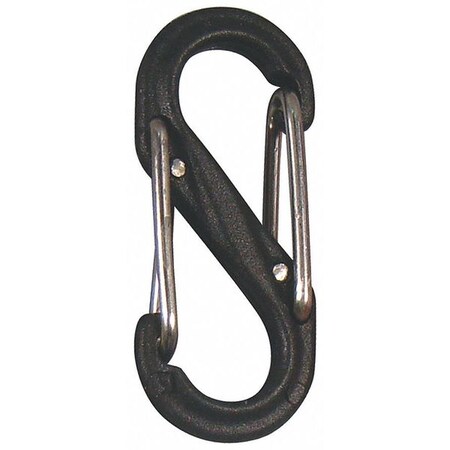 Nite Ize Carabiner Clip, 1-3/16in, Plstic, Black, PK2 SBP0-2PK-01