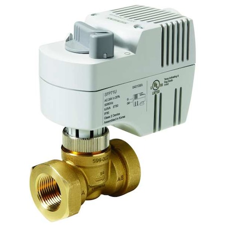 Siemens Threaded Globe Valve, 3/4 In, 24VAC, NO 243-00212