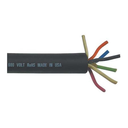 Carol Portable Cord, SOOW, 14 AWG, 7 C, Black, EPDM Rubber, Stranded, 600V, Indoor/Outdoor, 250 ft 09407.35.01