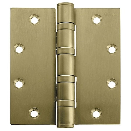 Best Door and Butt Hinge, Steel, Full Mortise Mounting, 2 1/4 in Leaf W x 5 in Leaf H, Bright Brass FBB168 5X5 HW DOOR HINGE  3  STL