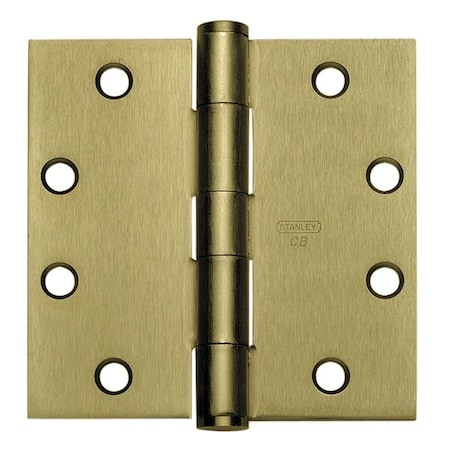 Best Door and Butt Hinge, Steel, Full Mortise Mounting, 2 in Leaf W x 4 1/2 in Leaf H, Bright Brass CB179NRP 4 5X4 5 FM DOOR HINGE 3  STL