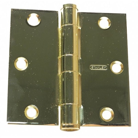 Best Door and Butt Hinge, Steel, Full Mortise Mounting, 1 1/2 in Leaf W x 3 1/2 in Leaf H, Bright Brass CB179 3 5X3 5 FM SW DOOR HINGE  3  STL