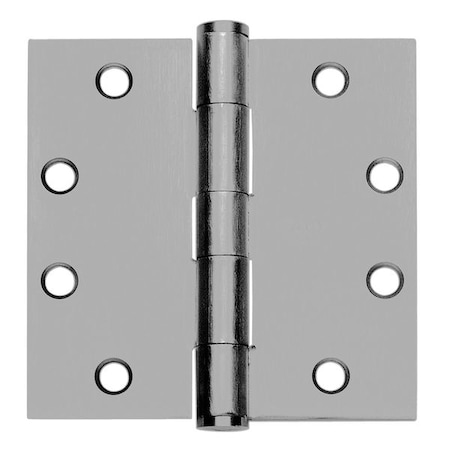 Best Door and Butt Hinge, Steel, Full Mortise Mounting, 1 3/4 in Leaf W x 4 in Leaf H, Satin Chrome CB179 4X4 FM STDWT   DOOR HINGE 26D  STL