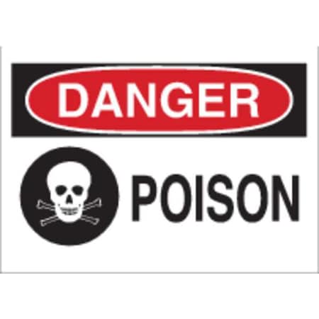Brady Safety Sign Label, 3-1/2 In. H, 5 In. W, 84434 84434