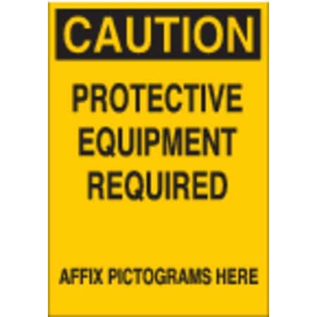 Brady Caution Sign, 20X14", BK/Yel, Eng, Text, 65917 65917