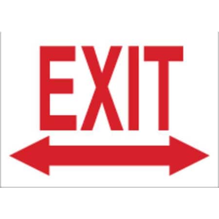 Brady Exit Sign, Plastic, 14" W, 10" H, Exit, White 22460