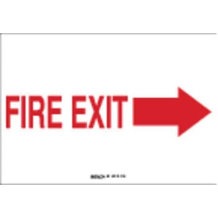 Brady Fire Exit Sign, Aluminum, 10" W, 7" H, Fire Exit, White 41026
