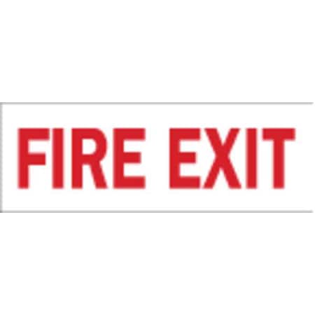 Brady Fire Exit Sign, Aluminum, 14" W, 10" H, Fire Exit, White 41059