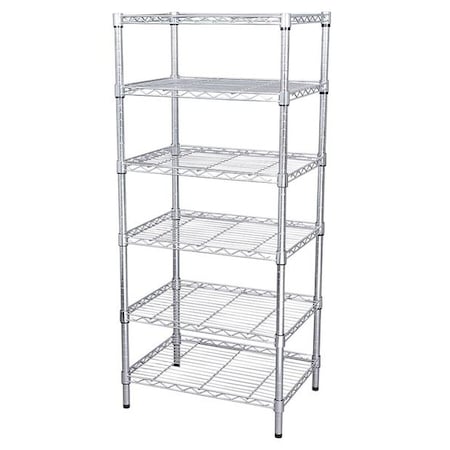 ZORO SELECT Wire Shelving Unit, 18"D x 48"W x 74"H, 6 Shelves, Chrome 5GPK0