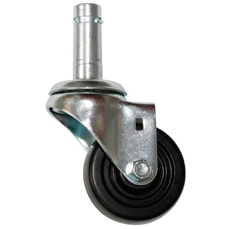 Zoro Select Swivel Stem Caster, Rubber, 3 in., 200 lb. 5GPL9