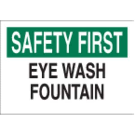 Brady Safety First, Eye Wash Fountain, 14" W x 10" H, Rectangle, Aluminum, 41207 41207