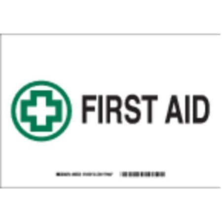 Brady First Aid, 10" W x 7" H, Rectangle, Plastic, 22669 22669