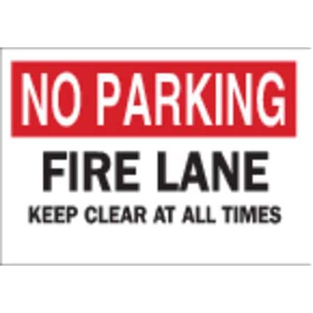 Brady Fire Lane Sign, 14" Height, 20 in Width, Fiberglass, Rectangle, English 71715