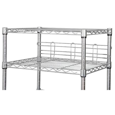 Zoro Select Shelf Side/Back Ledge 18", Chrome, 2PK 5GRN0