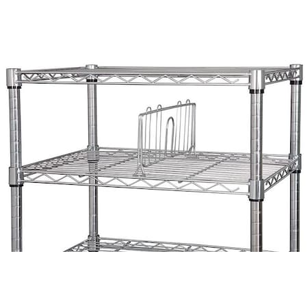 Zoro Select Shelf Divider 18x6-1/4"., Chrome, 2PK 5GRP2
