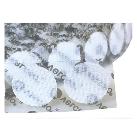 Velcro Brand Reclosable Fastener, Disc, Acrylic Adhesive, 1/2 in, White, 1440 PK 192268