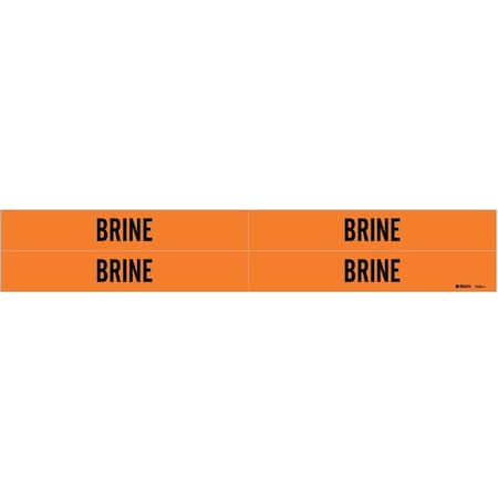 Brady Pipe Marker, Brine, Orange, 3/4 to 2-3/8 In, PK4 7336-4