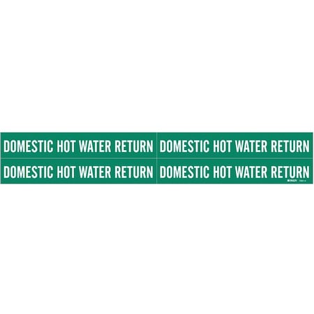 Brady Pipe Marker, Domstic Hot Water Supply, Grn 7352-4