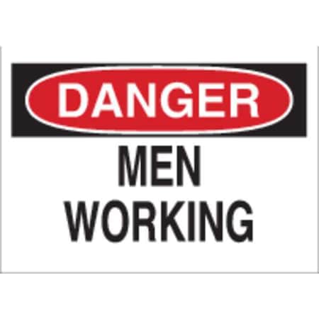 Brady Danger, Men Working, 14" W x 10" H, Rectangle, Plastic, 23010 23010