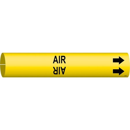 Brady Pipe Marker, Air, Yellow, 1-1/2 to 2-3/8 In 4003-B