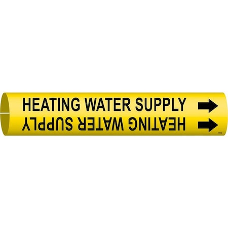 Brady Pipe Marker, Heating Water Supply, Yellow, 4073-B 4073-B