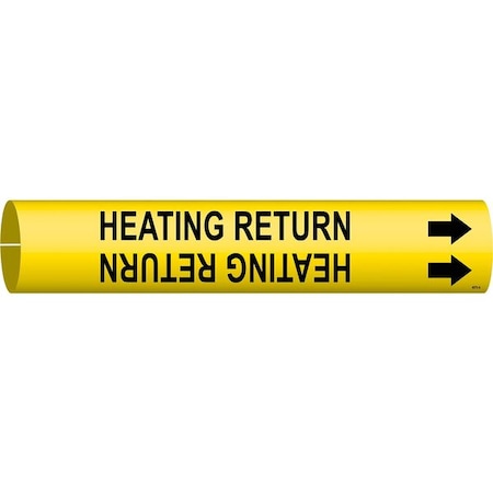 Brady Pipe Marker, Heating Return, 3/4to1-3/8 In 4070-A
