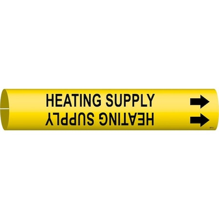 Brady Pipe Marker, Heating Supply, 3/4to1-3/8 In 4071-A