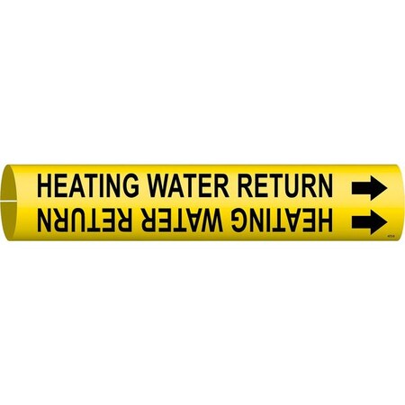Brady Pipe Marker, Heating Water Return, Yellow, 4072-B 4072-B