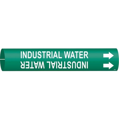 Brady Pipe Mrkr, Industrial Water, 3/4to1-3/8 In 4088-A