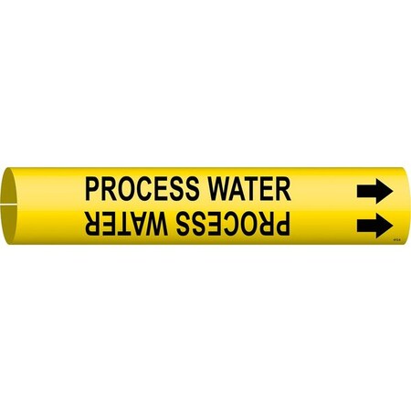 Brady Pipe Markr, Process Water, Y, 3/4to1-3/8 In 4112-A