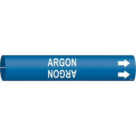 Brady Pipe Marker, Argon, Blue, 1-1/2 to 2-3/8 In 4162-B