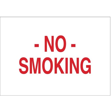 Brady No Smoking Sign, 10" H, 14 in W, Polyester, Rectangle, English, 88424 88424