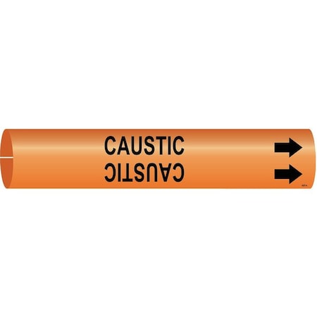 Brady Pipe Marker, Caustic, Orng, 3/4 to 1-3/8 In 4307-A