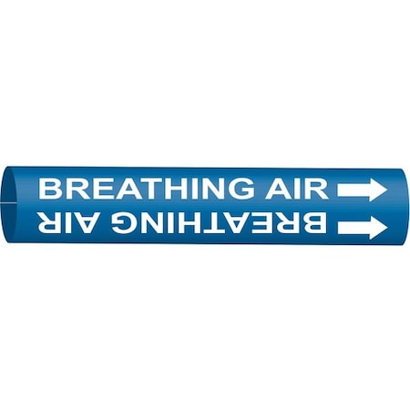 Brady Pipe Marker, Breathing Air, Bl, 6to7-7/8 In 4302-F
