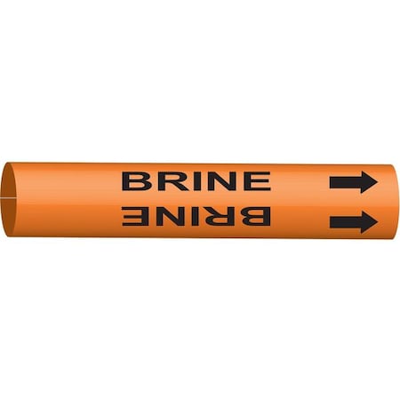Brady Pipe Marker, Brine, Orange, 6 to 7-7/8 In 4304-F