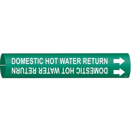 Brady Pipe Marker, Domestic Hot Water Return, Gn, 4317-C 4317-C