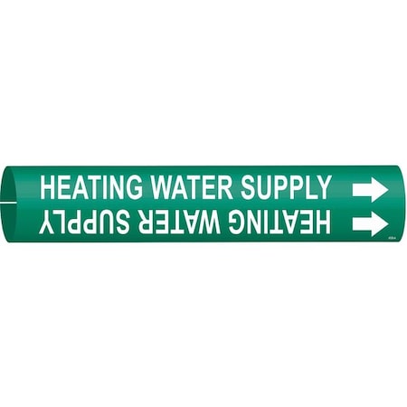 Brady Pipe Marker, Heating Water Supply, Green, 4328-B 4328-B