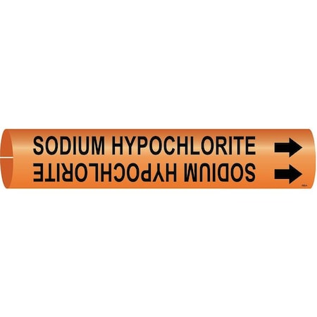 Brady Pipe Marker, Sodium Hypochlorite, Orange 4362-C Zoro
