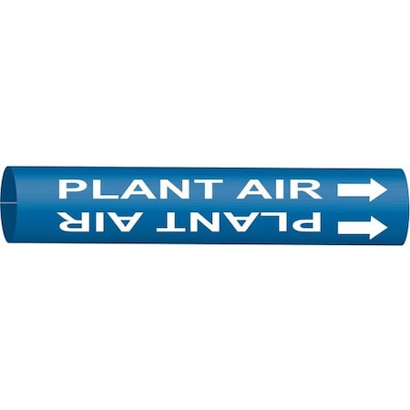 Brady Pipe Marker, Plant Air, Blue, 8 to 9-7/8 In 4353-G